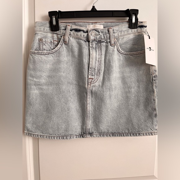 7 FOR ALL MANKIND Womens Light Blue Mini Skirt main image 1